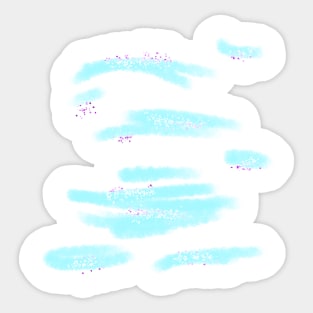 Blue watercolor glitter sparkle art Sticker